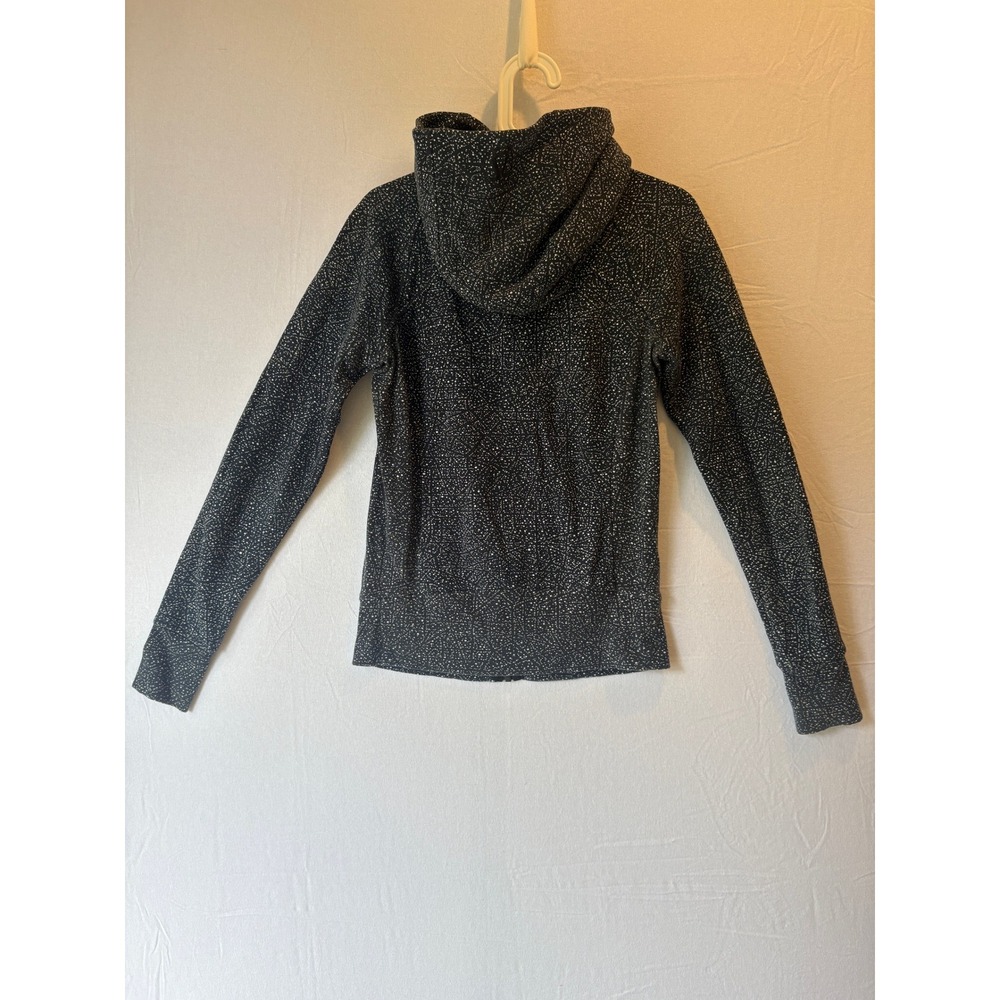 Lululemon Scuba Hoodie‎ Full Zip Black White Star Crushed Speckled Jacket Size 4 - Picture 9 of 11